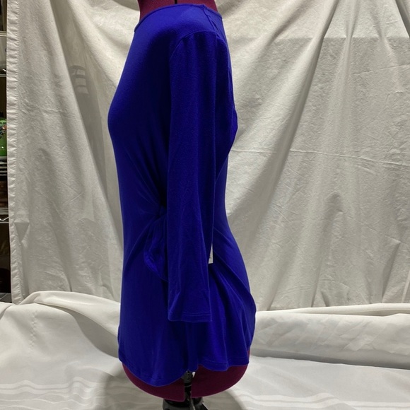 ELLE 3/4 Sleeve Top Side Tie Blue Women’s XS NWT - Picture 3 of 11